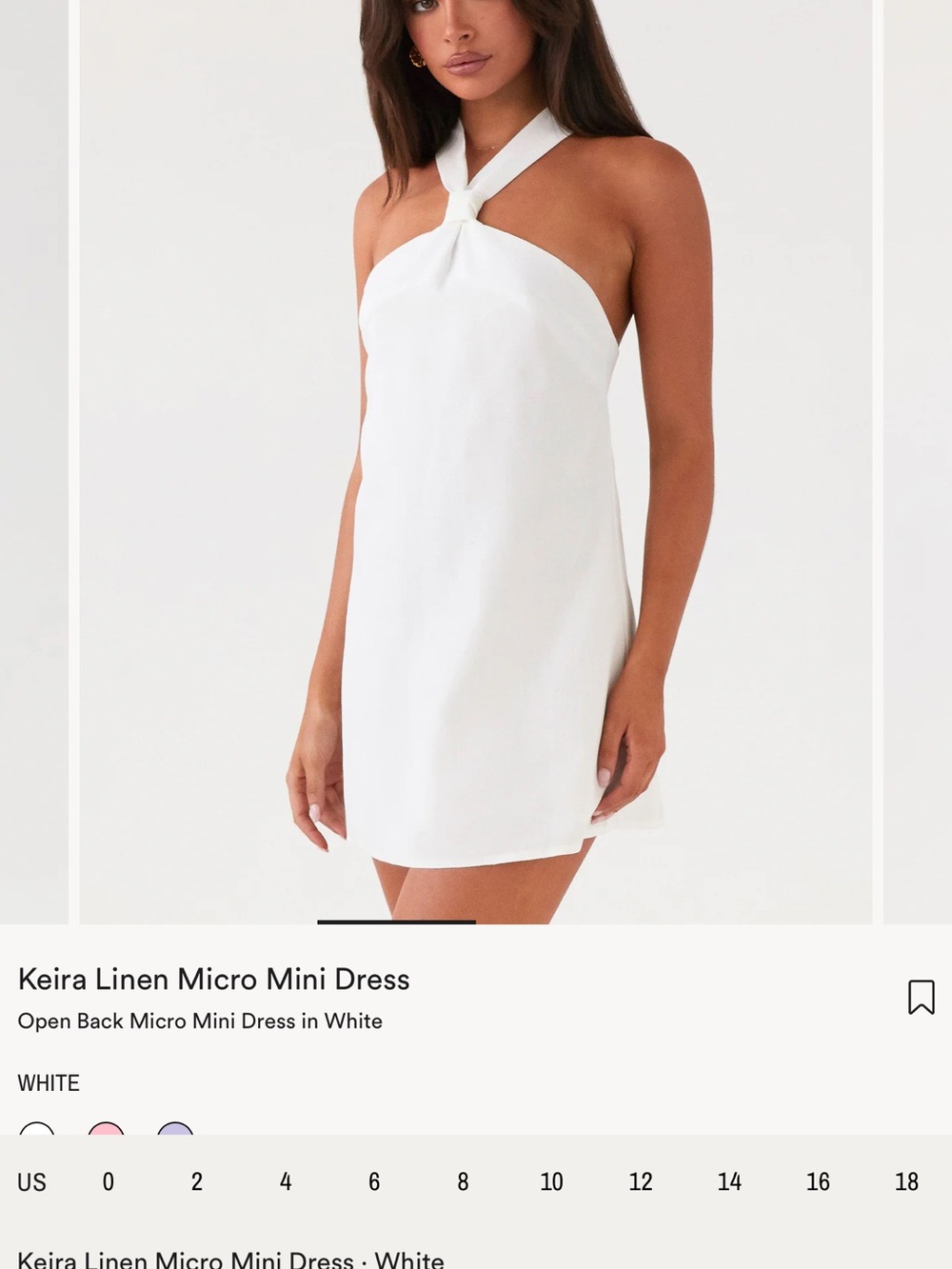 Peppermayo White Knotted Halter Mini Dress